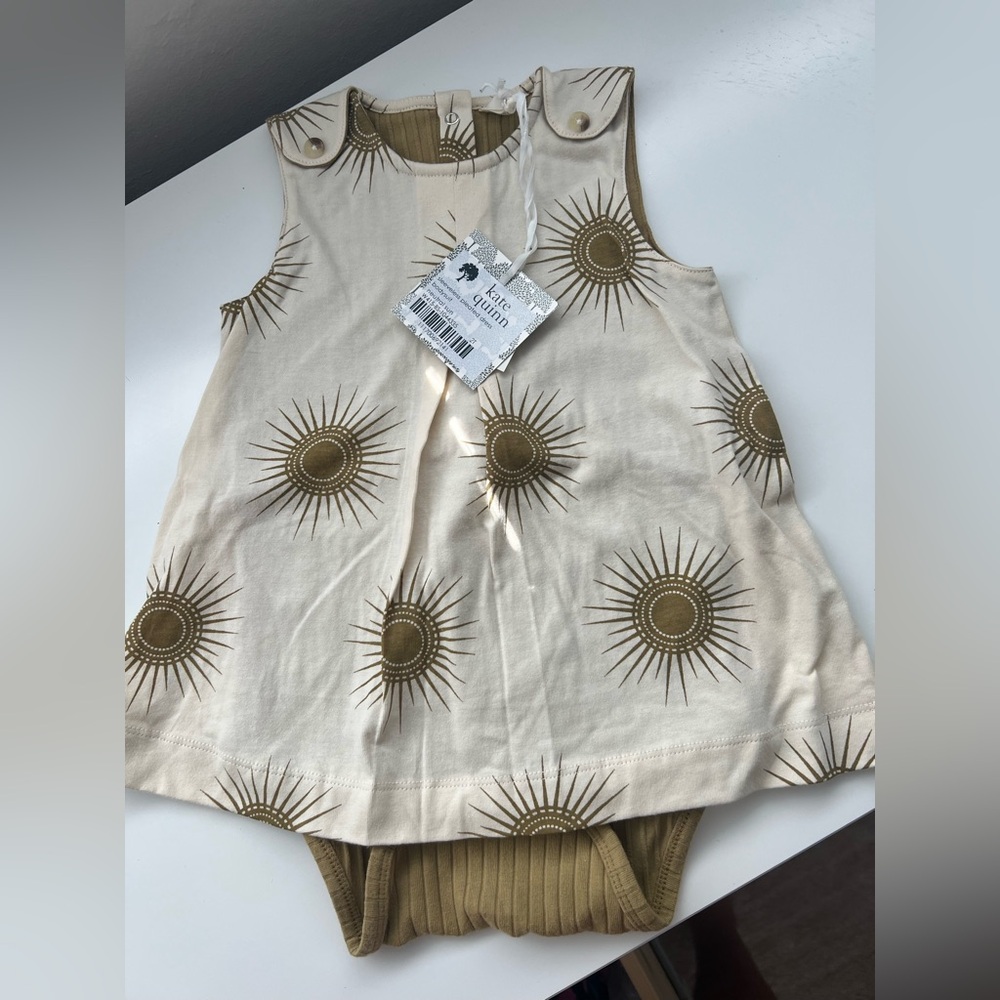Kate Quinn Sleeveless Onesie Dress with Sun Pattern
